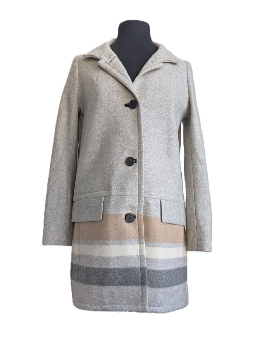 CLUB MONACO Italian Wool Colourblock Coat | Small